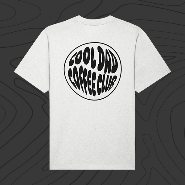 Heavy T | Round Logo Central | White - Cool Dad Coffee Club