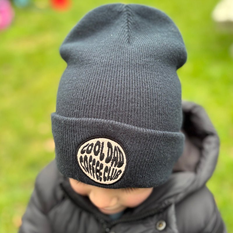 Kids Beanie Hat | Round Logo | Navy - Cool Dad Coffee Club